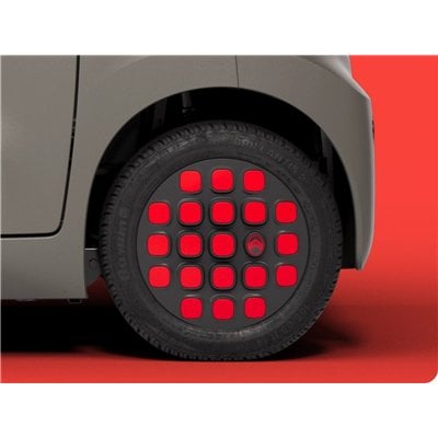 Satz von 4 roten ANDRÉ 14" Radzierblenden für Citroën Ami