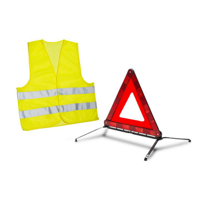 Warning triangle kit and safety vest