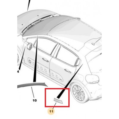 Štítok čierno-biely bočný ĽAVÁ časť vozidla Citroën C3 Aircross