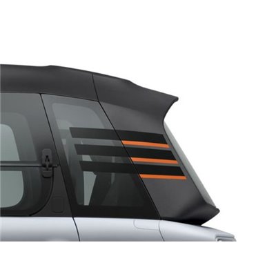 Rear quarter panel stickers black and orange strips Citroën AMI
