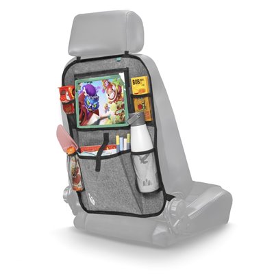 Seat organizer with tablet pocket - gray